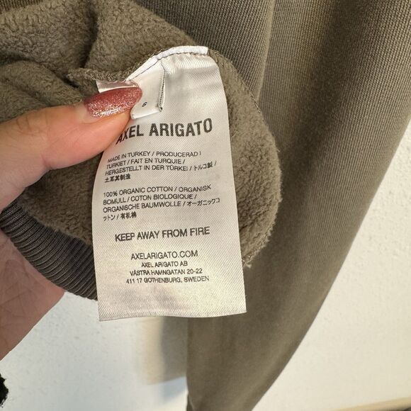 AXEL ARIGATO Khaki Bee Bird Tape Hoodie In Beige Oversize Fit Size Small - Picture 5 of 8